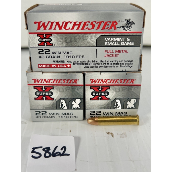 AMMO: 150X WINCHESTER .22 WMR - 40 GR FMJ