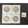 Image 1 : LOT OF 4 - 1960 & 1961 CDN SILVER 50 CENT PCS