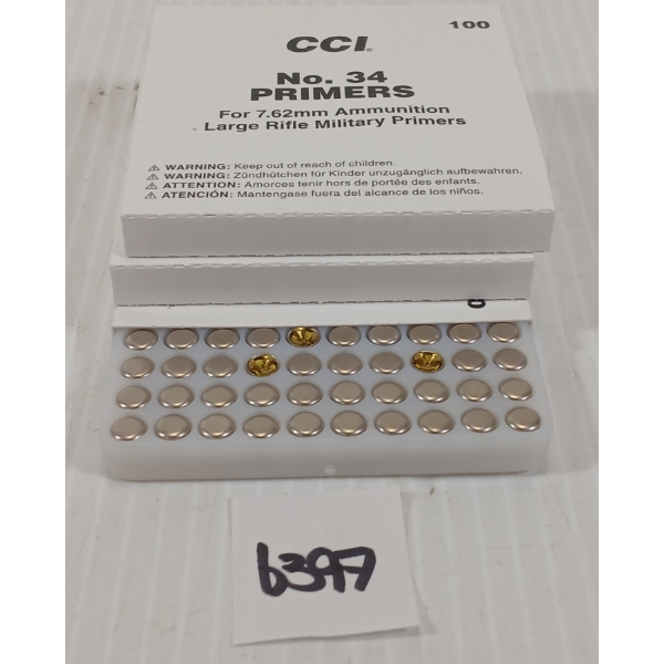 PRIMERS: APPROX 300X CCI NO. 34 LARGE RIFLE PRIMERS