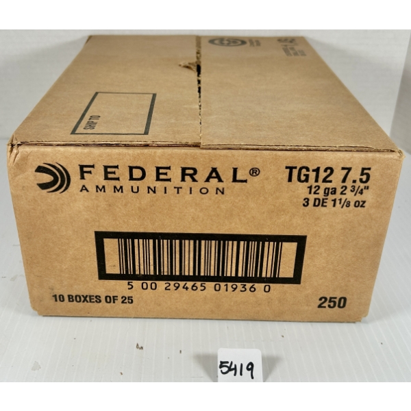 AMMO: 250X FEDERAL 12 GA 2-3/4 IN - #7.5