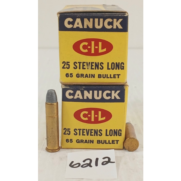 AMMO: 68X CIL CANUCK .25 STEVENS LONG - 65GR