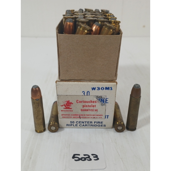 AMMO: 50X WINCHESTER X .30 CARBINE - 110GR - HP & SP