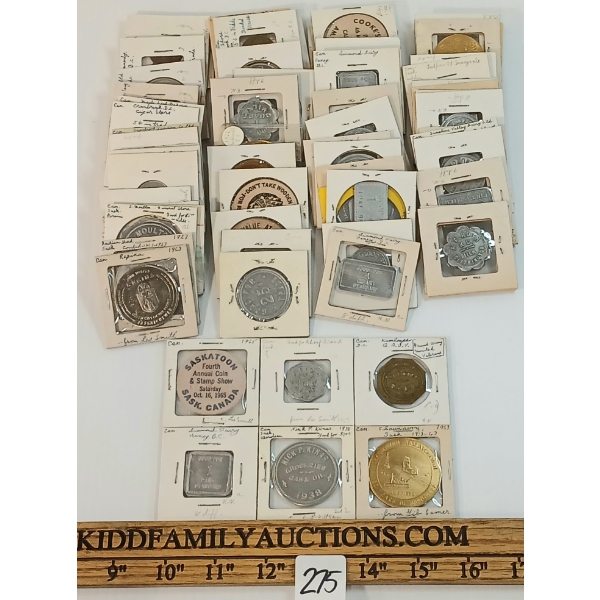 QTY OF MISC TOKENS - PALM DAIRIES, CIGAR SHOP, GAS & OIL, BAKERIES, ETC