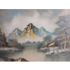 Image 2 : SNOWY MOUNTAIN LANDSCAPE BY G. WHITMAN (POST WAR AMERICAN ARTIST) - FRAMED OIL ON CANVAS