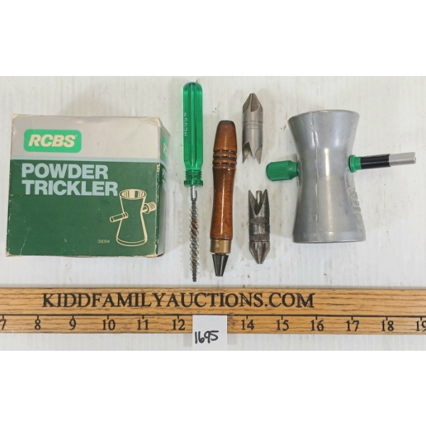 LOT OF 4 - CASE PREP TOOLS & RCBS POWDER TRICKLER