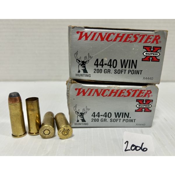 AMMO / BRASS: 3X LIVE & 95X BRASS WINCHESTER .44-40 WIN - 200 GR SP