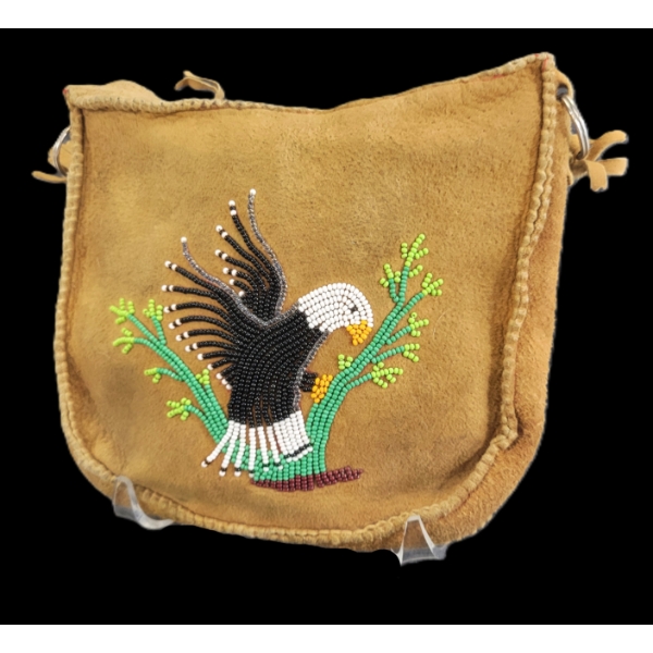 TANNED MOOSE & BEADED BAG