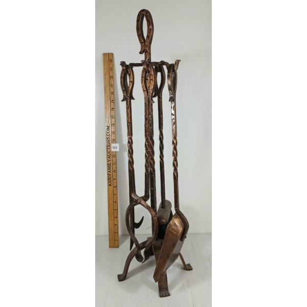 COPPER FIREPLACE SET