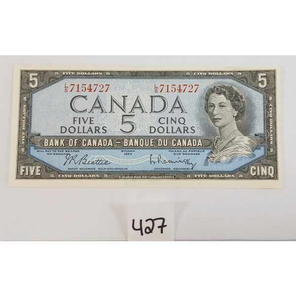 1954 CDN $5 BANKNOTE