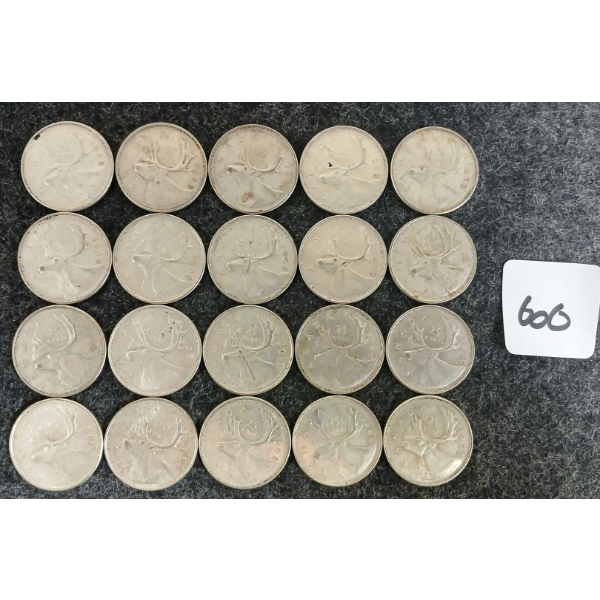 LOT OF 20 - 1968 CDN 25 CENT COINS