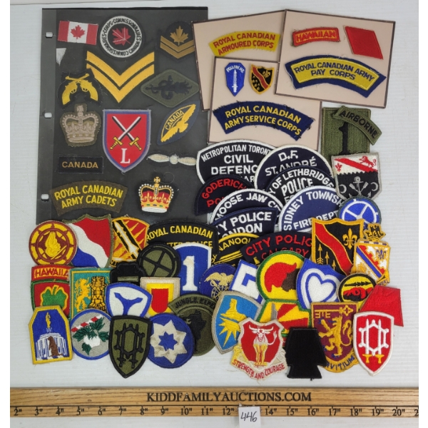 JOB LOT - MISC CDN PATCHES - INCL RCA PAY CORPS, TORONTO POLICE, ETC