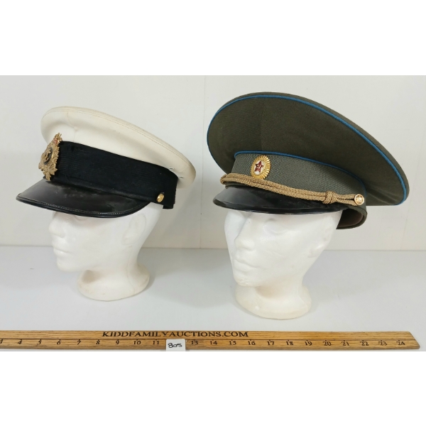 LOT OF 2 - CDN NAVAL & RUSSIAN ARMY OFFICER'S CAPS
