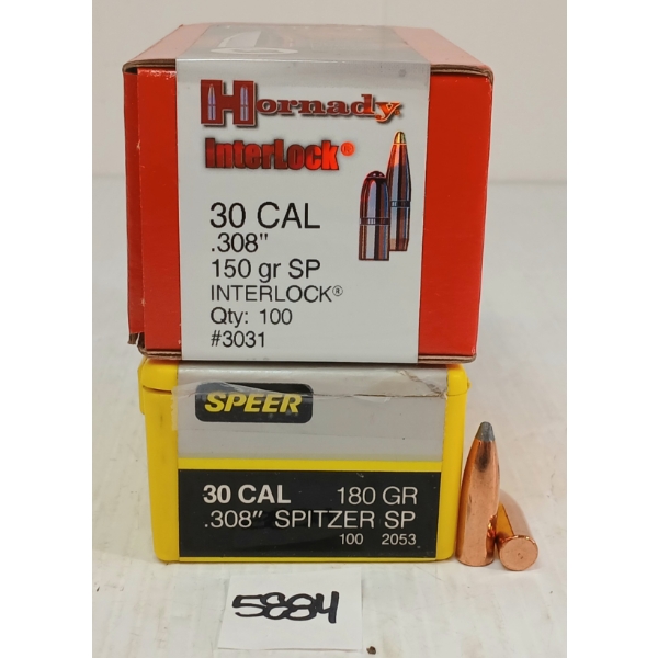 BULLETS: APPROX 200X HORNADY & SPEER .30 - 150 & 180GR - SP