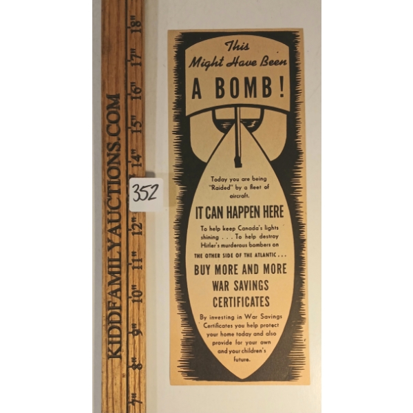 WWII "THIS MIGHT HAVE BEEN A BOMB" WAR SAVINGS AIRDROP LEAFLET