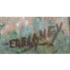 Image 3 : VALLEY LANDSCAPE BY E.R. DELANEY - FRAMED OIL ON CANVAS BOARD