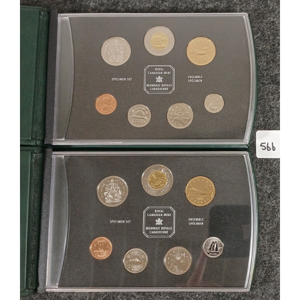 LOT OF 2 - 1999 & 2000 RCM SPECIMEN SETS 