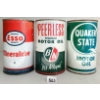 Image 1 : LOT OF 3 - B/A PEERLESS, ESSO MINERALUBE & QUAKER STATE MOTOR OIL QT CANS