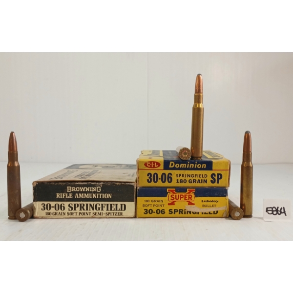 AMMO: 60X MIXED .30-06 SPRG - 180GR - SP - COLLECTIBLE BOXES 