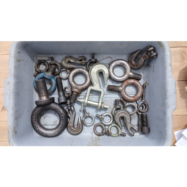 QTY OF EYEBOLTS & HOOKS