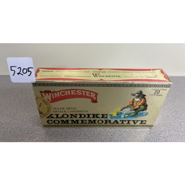 COMMEMORATIVE AMMO: 20X WINCHESTER KLONDIKE COMMEMORATIVE .30-30 170 GR. SILVER TIP