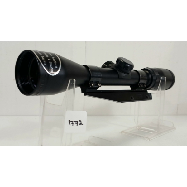 BUSHNELL 3X-9X40 SCOPE W/ RINGS & BASE