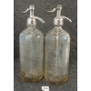 Image 5 : LOT OF 2 - SCHULTZ CARBONIC & UNMARKED - CLEAR EMBOSSED - SELTZER BOTTLES