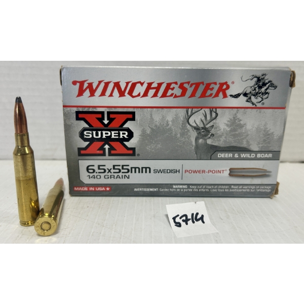 AMMO: 20X WINCHESTER 6.5X55MM SWEDE 140GR. SP