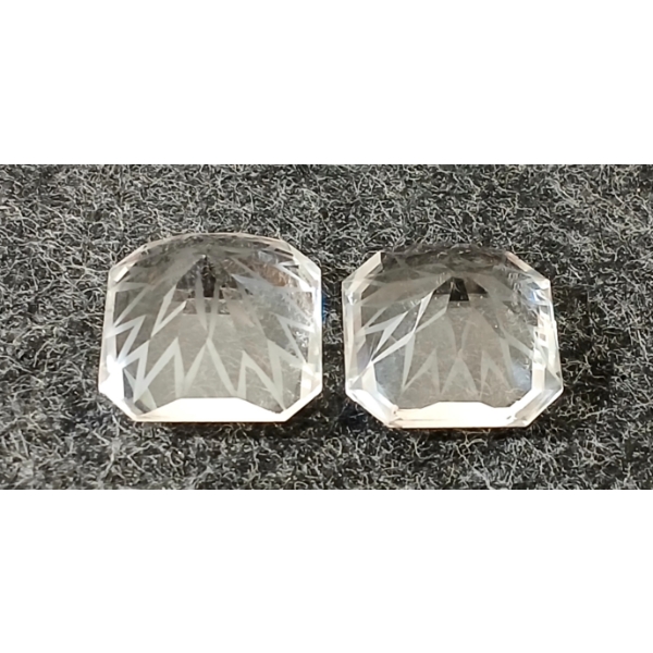 LOT OF 2 - RADIANT CUT NATURAL FANCY MERMAID ROCK QUARTZ ($6,850 APPRAISAL)