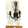 FAUX CANDLE WALL SCONCE LIGHT W/ GLASS CRYSTALS