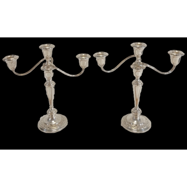 LOT OF 2 - GORHAM STERLING SILVER CANDELABRAS