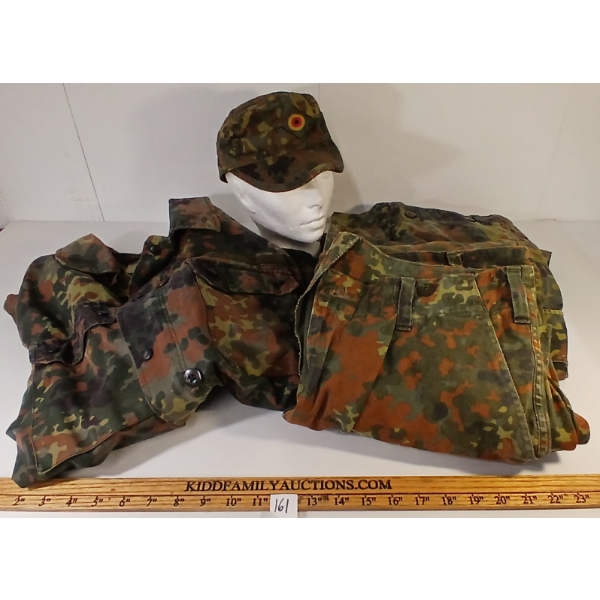 LOT OF 4 - GERMAN FLECKTARN CAMO CAP, PANTS & JACKET