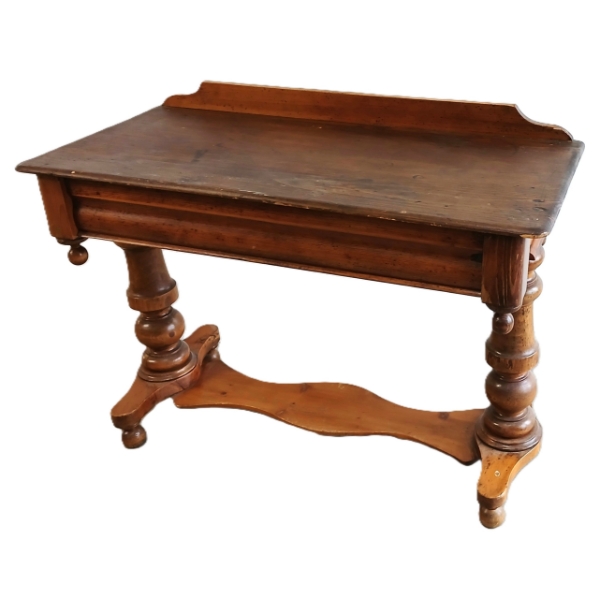 TRESTLE TABLE W/ DRAWER - PINE - C.LATE 19TH CENTURY