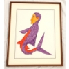 Image 1 : FISH SPIRIT BY PETER PITSEOLAK (1902 - 1973) - FRAMED COLOURED PENCIL ON PAPER
