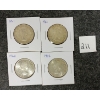 Image 2 : LOT OF 4 - 1961 & 1962 CDN SILVER 50 CENT PCS