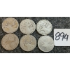 Image 1 : LOT OF 6 - 1938 CDN 25 CENT COINS