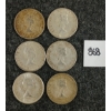 Image 2 : LOT OF 6 - 1956-1963 CDN 50 CENT SILVER COINS
