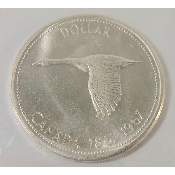 1967 CDN SILVER DOLLAR - CCCS GRADED