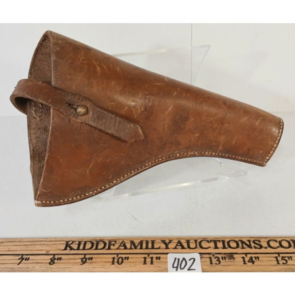 BRITISH M1911 LEATHER HOLSTER FOR .45 AUTO PISTOL - INCL CLEANING ROD