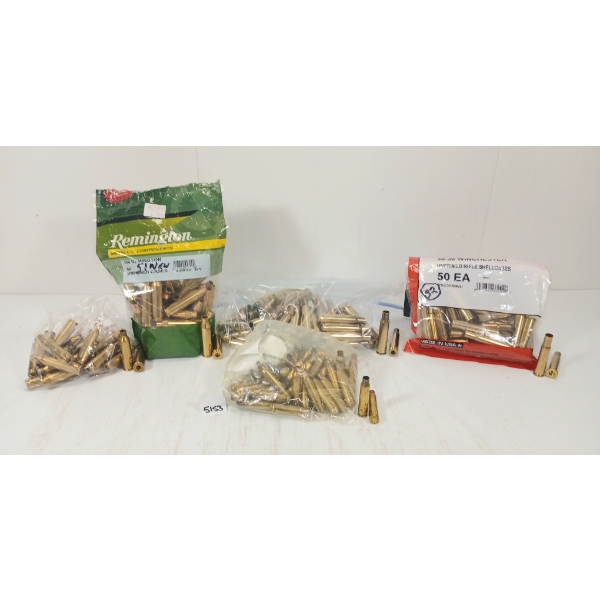 QTY OF BRASS - INCL .30-30 WIN, .260 REM, 7X57 MAUSER, ETC