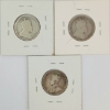 Image 2 : LOT OF 3 - 1909-1911 CDN 25 CENT SILVER COINS