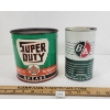 Image 1 : LOT OF 2 - SUPERTEST 5 LBS GREASE CAN & B/A MOTOR OIL QT CAN 