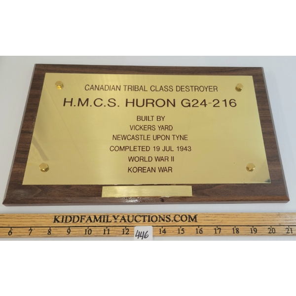 WWII CDN TRIBAL CLASS DESTROYER SHIPS PLAQUE 