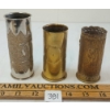 Image 3 : LOT OF 3 - ARTILLERY SHELL TRENCH ART