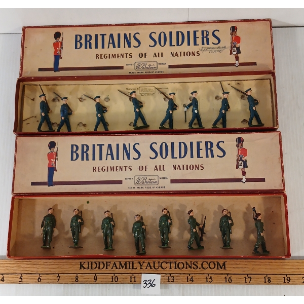 LOT OF 2 - BRITAINS SOLDIERS LEAD FIGURES - NO. 2010 AIRBORNE INFANTRY & 2073 ROYAL AIR FORCE