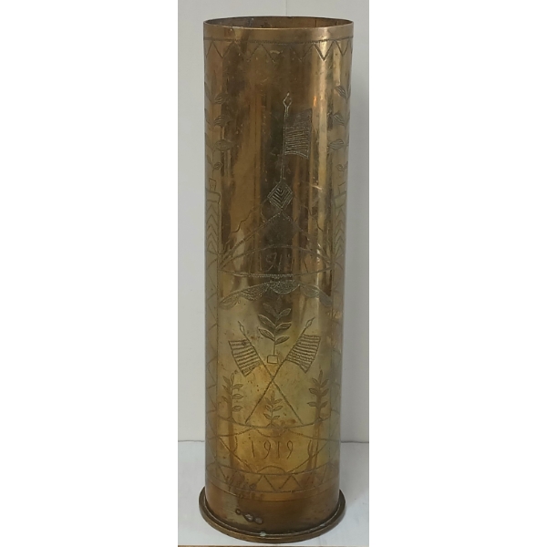 U.S. 75MM M5 A1 BRASS SHELL - TRENCH ART VASE
