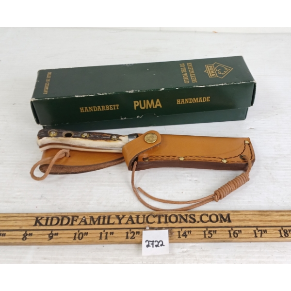 PUMA SKINNER KNIFE W/ LEATHER SHEATH