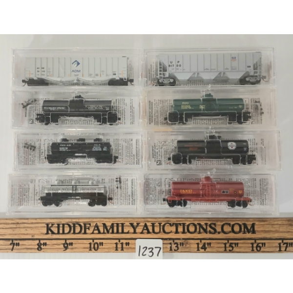 LOT OF 8 - MICRO TRAINS - ARCHER DANIELS MIDLAND, SEABOARD AIRLINE, SHIPPERS CAR LINE, ETC