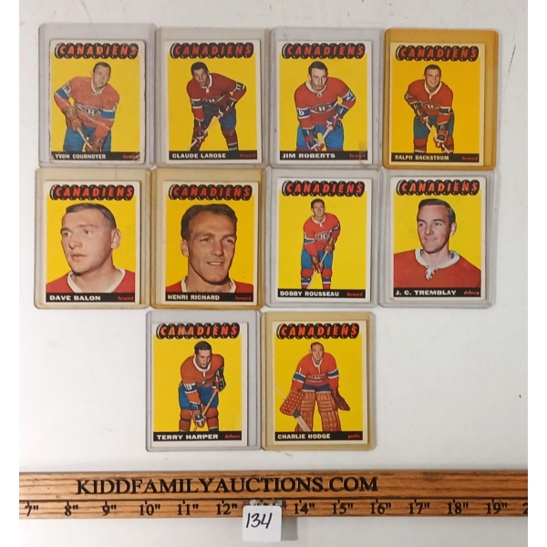 LOT OF 10 - 1965-1966 OPC MONTREAL CANADIENS HOCKEY CARDS