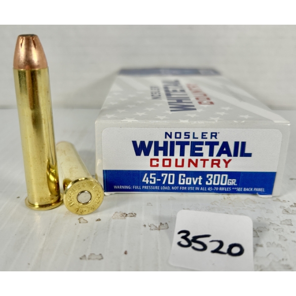 AMMO: 20X NOSLER .45-70 GOVT - 300 GR SP