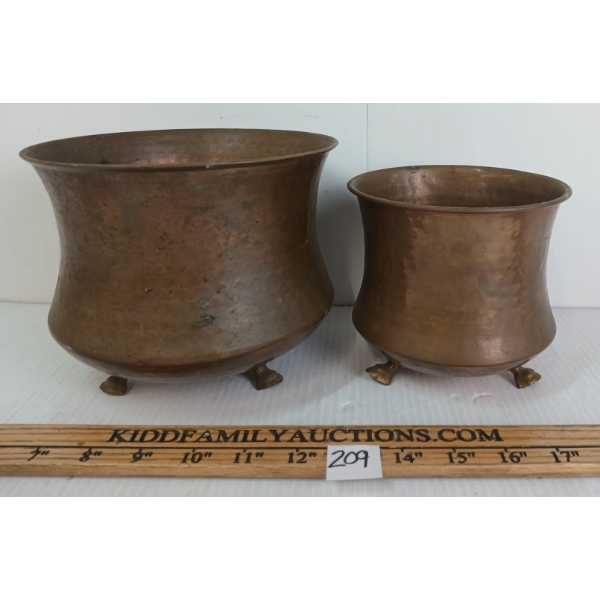 LOT OF 2 - COPPER PLANTERS